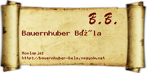Bauernhuber Béla névjegykártya
